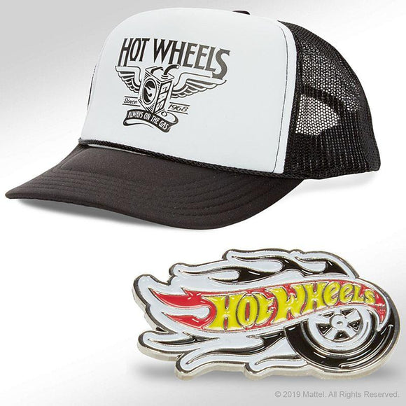 Hot Wheels “Gas” Hat and Metal Pin